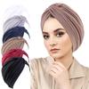 New Women's Stretchy Twist Pleasted Hair Wrap Turban Caps Muslim Cancer Chemo Beanie Cap Headwear Sleep Hat