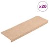 VidaXL Self-adhesive Stair Mats 20 Pieces 65 X 21 X 4 Cm Cream Rectangular Edge 3365715
