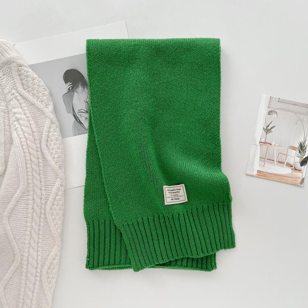 100% Wool Scarf Winter New Solid Color Warm Women's Scarf Fashion Versatile Knitted Scarf for Men and Women