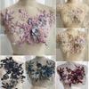 1Pcs 3D Flowers Beaded Pearl Embroidery Patch For Wedding Dress Clothing Sew On Patches DIY Floral Lace Fabrics Applique