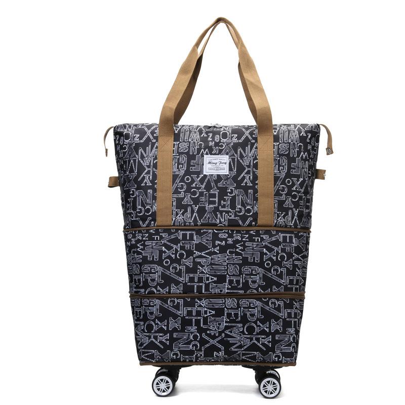 Двухслойное расширение с колесами, вместительная портативная дорожная сумка, разделение для влажных и сухих вещей, персонализированная спортивная сумка может быть оснащена телескопической ручкой.