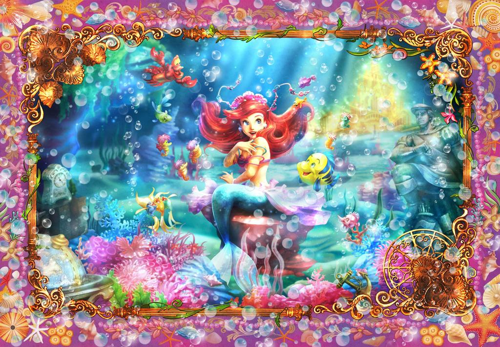 Jigsaw Puzzle The Little Mermaid Beautiful Mermaid Fantastic Art 1000-piece (Ariel) (51x73.5cm)