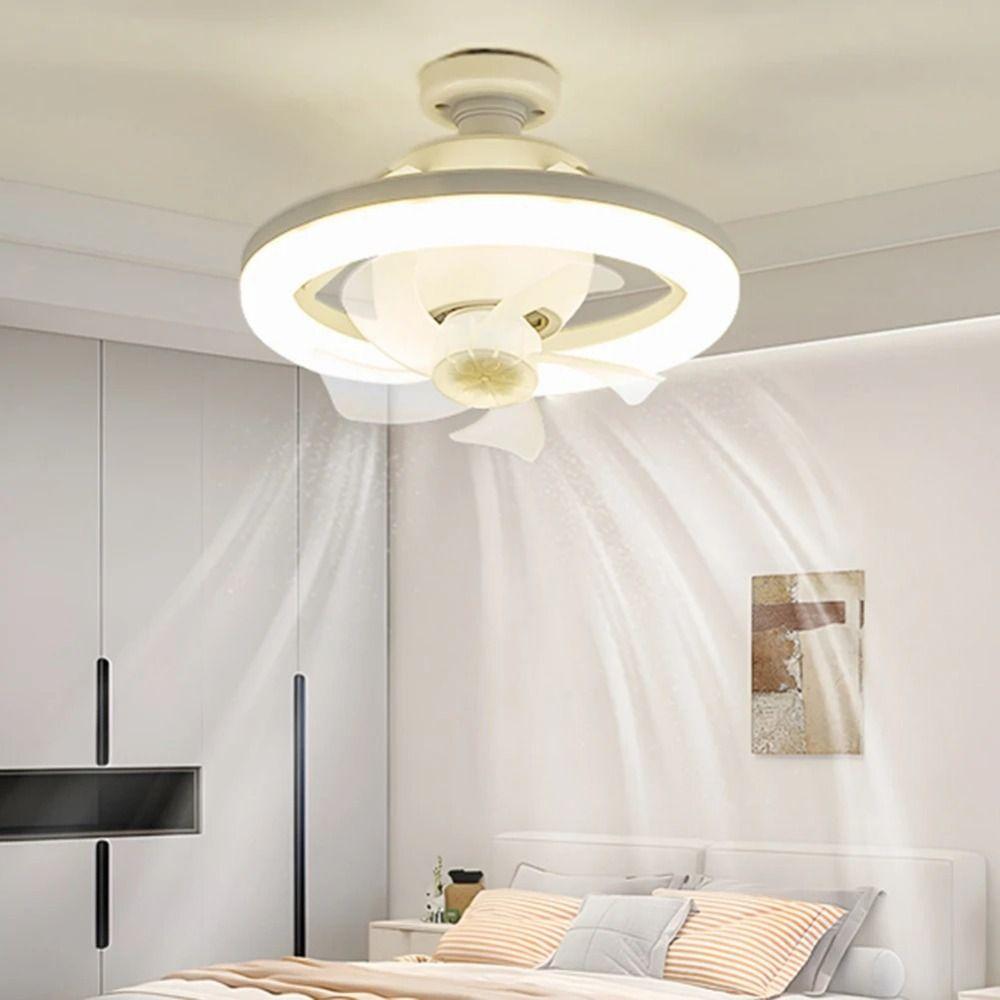 Remote Control Ceiling Fan 2 In 1 Electric Cordless Fan Hanging Fan with LED Light Bathroom