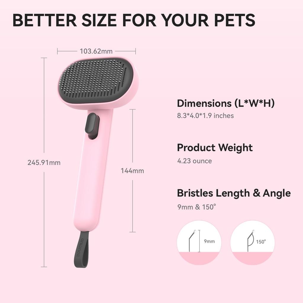 Aumuca Cat Brush Push Healing Brush Slicker Brush для длинношерстных и короткошерстных кошек. Устраняет выпадение шерсти одним массажем. Легко удаляет шерсть, выталкивая ее.