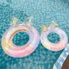 Синий Бабочка Бант Уши Кролика Крылья Русалка Детский Надувной Круг для Бассейна с Утолщенным Материалом для Водных Развлечений