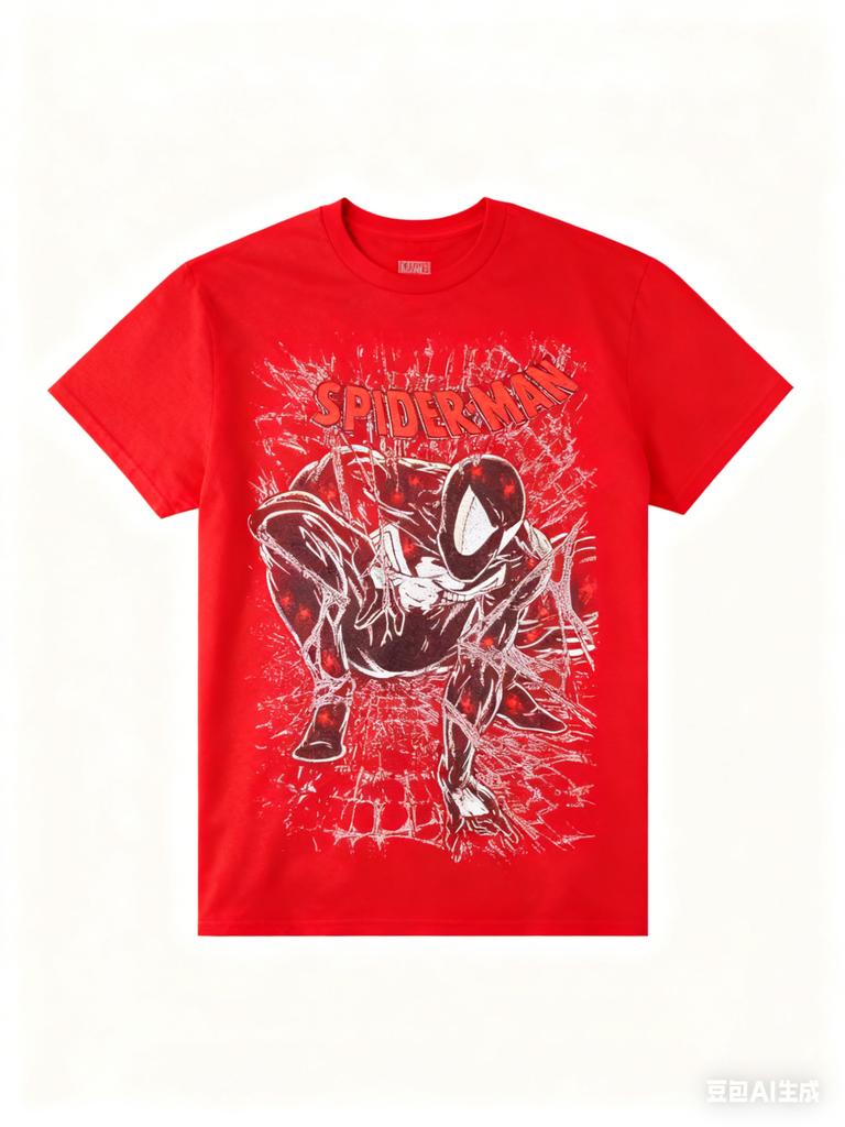 Оригинальные 2026 Новый Тренд Человек-паук Серебряная Фольга Сетчатый Принт Большого Размера Мужские и Женские Футболки с Коротким Рукавом Свободного Кроя