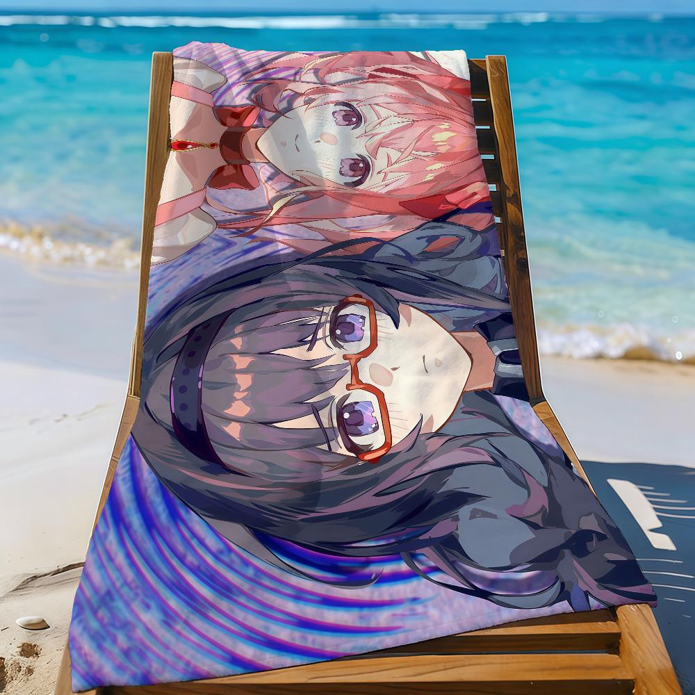 Anime P-Puellas Magi M-Madoka M-Magicas-S Towel Sports Quick Dry Travel Camping Gear Sandproof Soft Light Large Beach Towel
