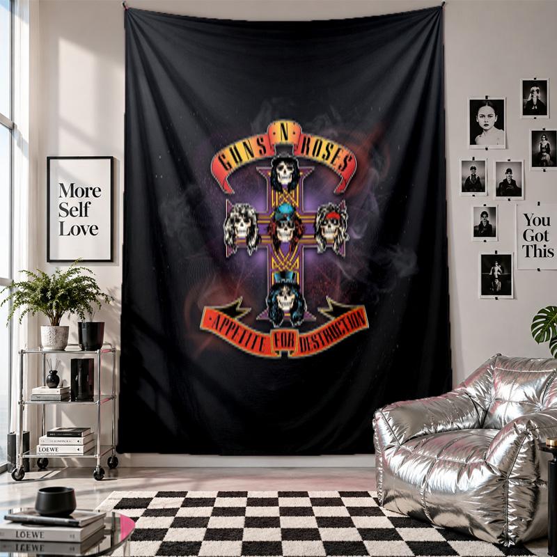 Гобелен Guns N’ Roses Настенный Декор Настенное Полотно для Спальни Гостиной Фон