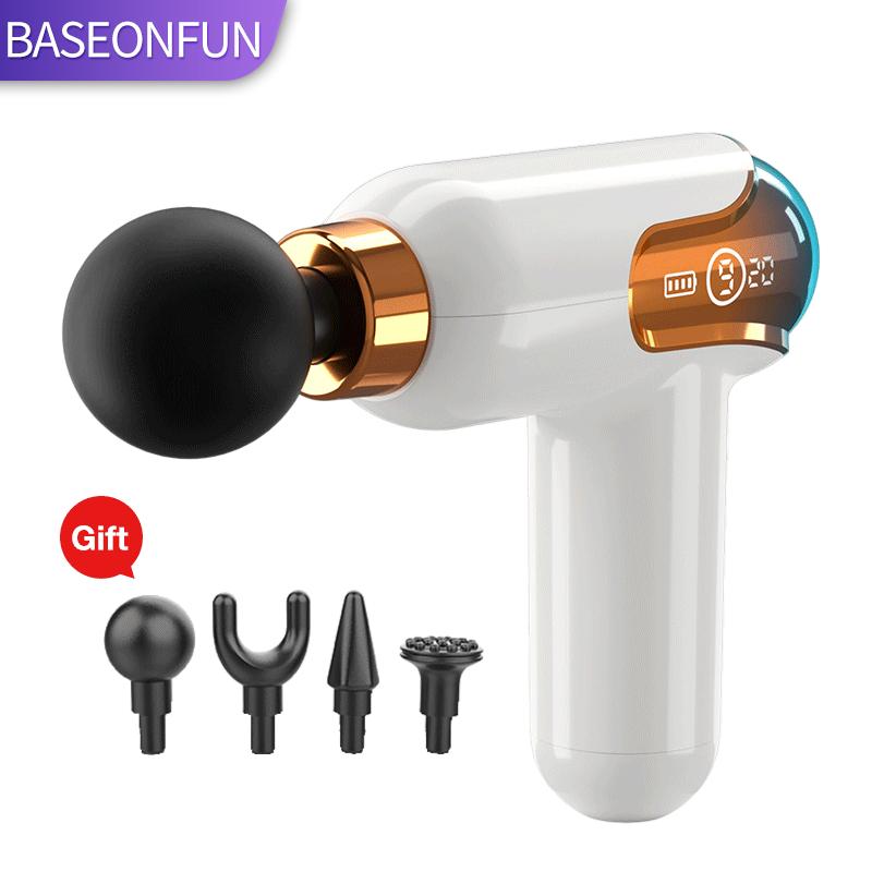 Массажный пистолет с ЖК-дисплеем, портативный электрический массажер для тела, шеи, плеч, ног, глубоких тканей, мышц, спорта, релаксации, облегчения боли LXY