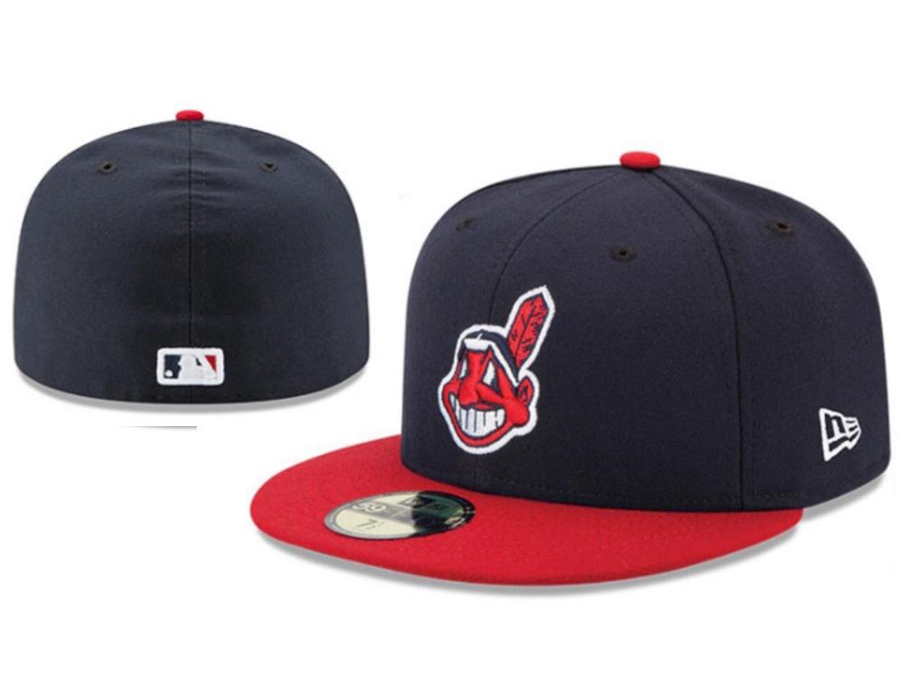 Бейсболка Cleveland Indians с вышивкой для защиты от солнца - Закрытый дизайн в тон для пар.