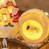 Resin House Statue Light Creative Santa Claus Snowman Lamp Miniature Figurine Sculptures  Festival
