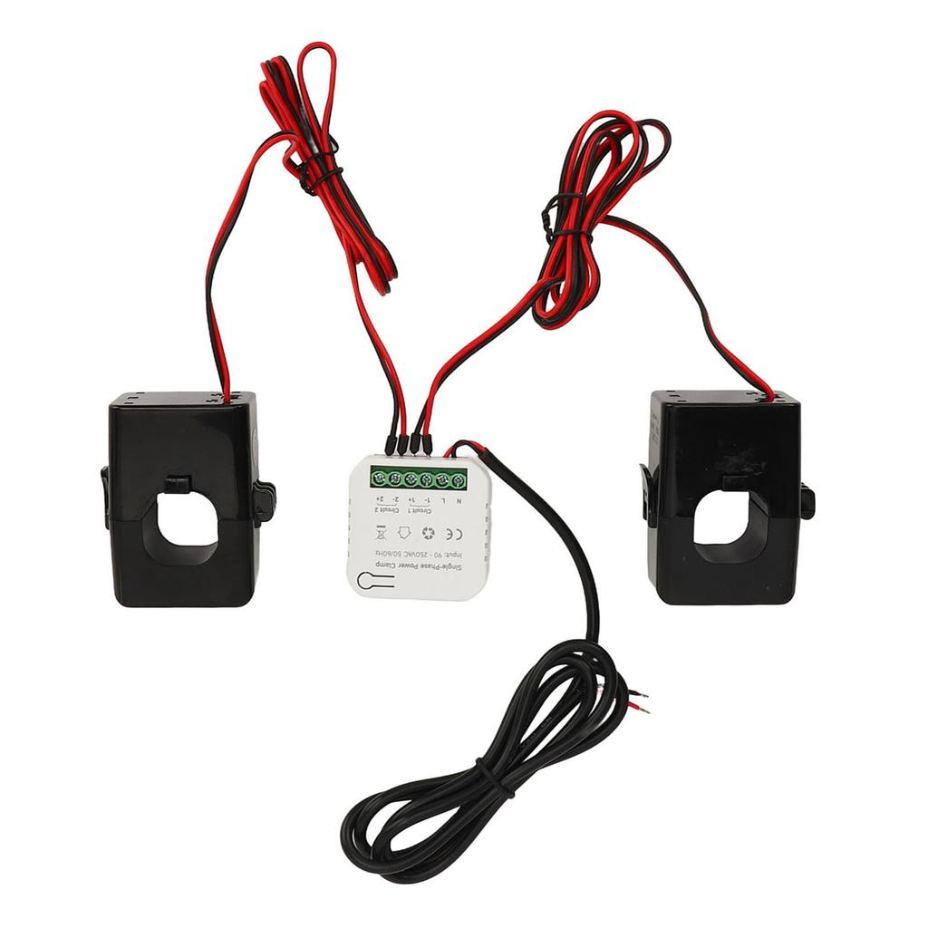 WiFi интеллектуальный счетчик энергии однофазный для Tuya Life KWh Power Monitor Switch с 2 зажимами CT 300A