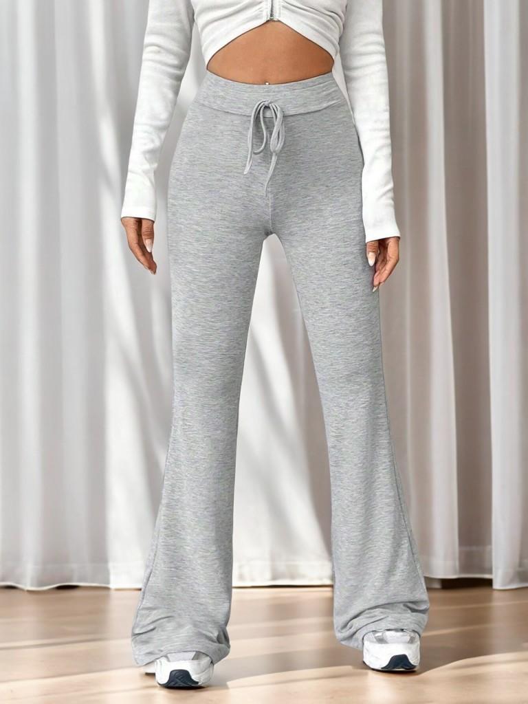 Женские облегающие брюки-трубы с высокой талией и завязками на шнурке для занятий йогой и отдыхом на свежем воздухе