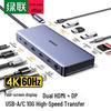 Ugreen Многопортовая док-станция USB-C 3.2 с двумя портами HDMI/DP 4K