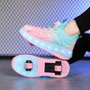 Kids' Light-Up Retractable Double-Wheel Roller Skate Shoes