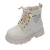 Autumn and Winter New Girls' Short Boots British Style Leather Boots Fleece-lined Girls' Cotton Boots