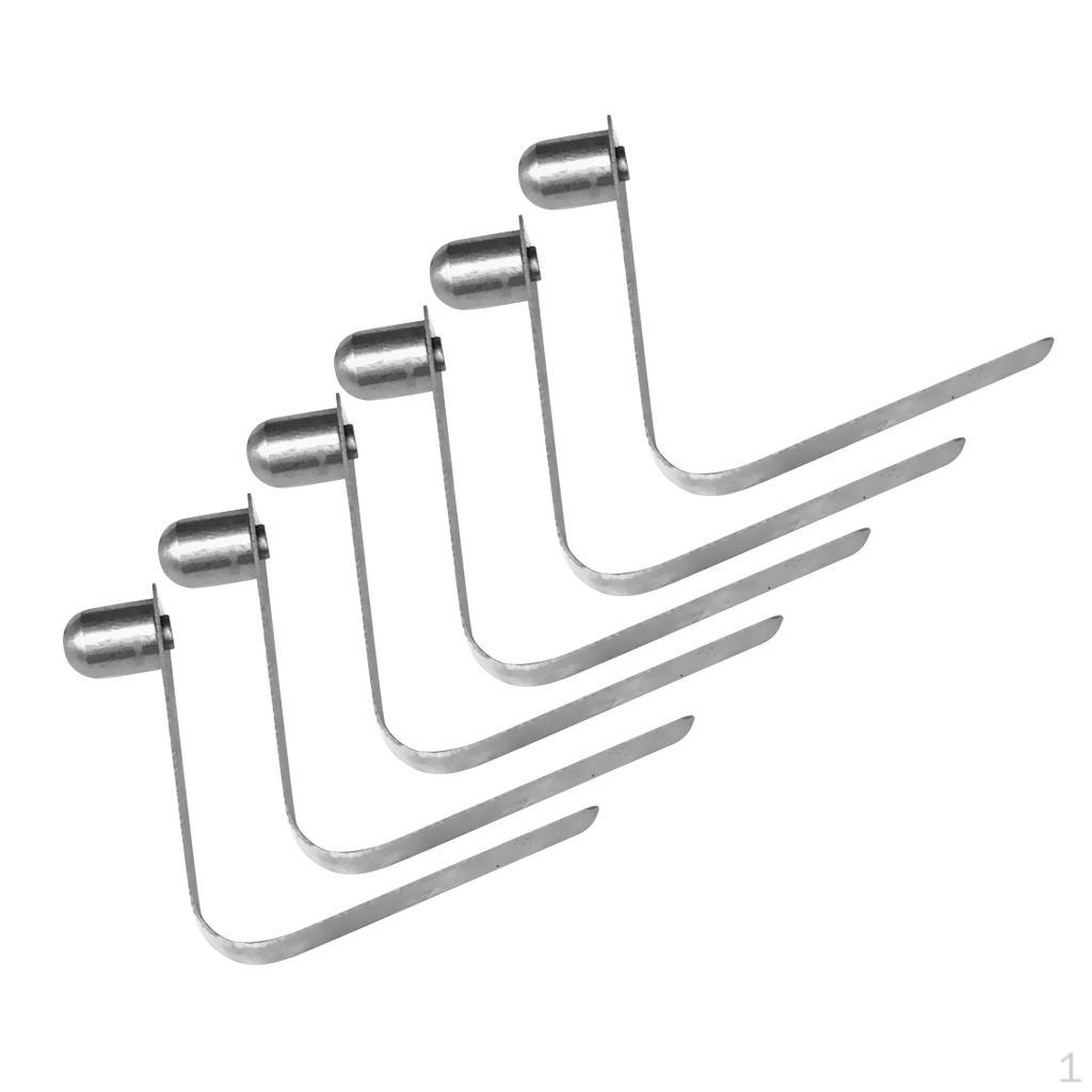 6 Pieces 8mm Stainless Steel Paddle Spring Clips Outdoor Camping Awning Tent Pole Snap Button