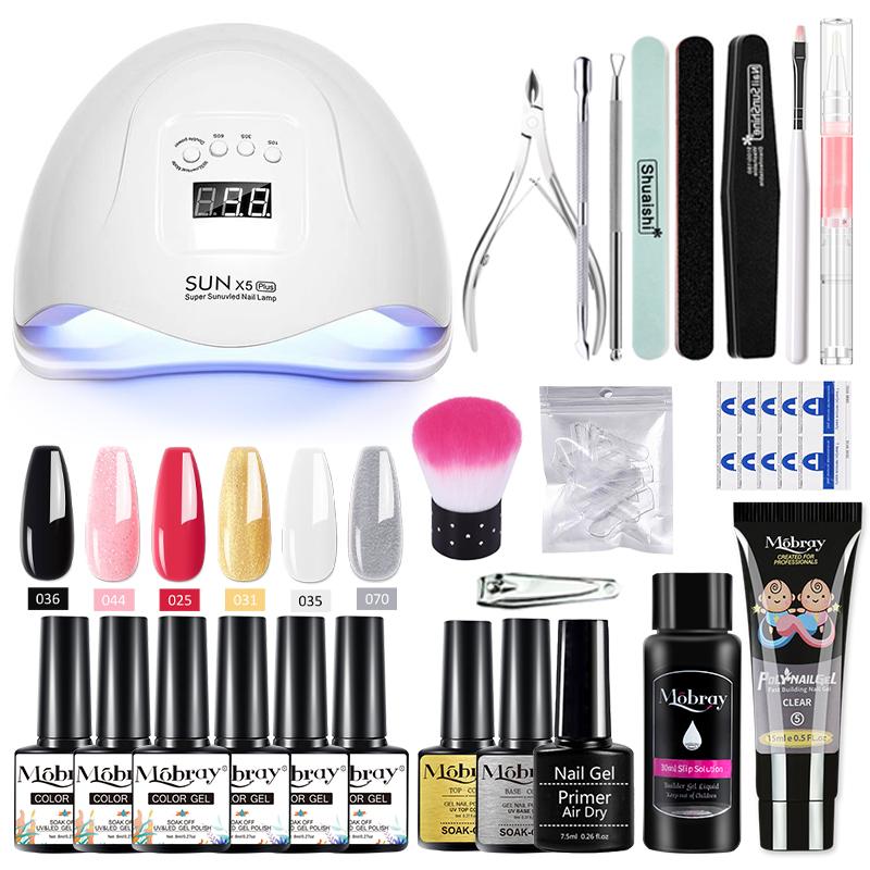 Mobray Manicure Set Professional Full Acrylic Nail Kit Set For Nail Gel Nails Complete Kit Nail Extension Polygels Set