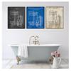 Blueprint Poster And Print Bathroom Toilet Wall Art Canvas Painting Decor WC Sign Lavatory Posters Toilet Cistern Patent Vintage