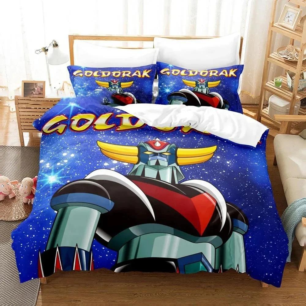 Мультяшный Набор Постельного Белья Goldorak Grendizer UFO Robo Пододеяльник Наволочка Мальчики Девочки Взрослые Полуторный Кинг Двуспальный Спальня
