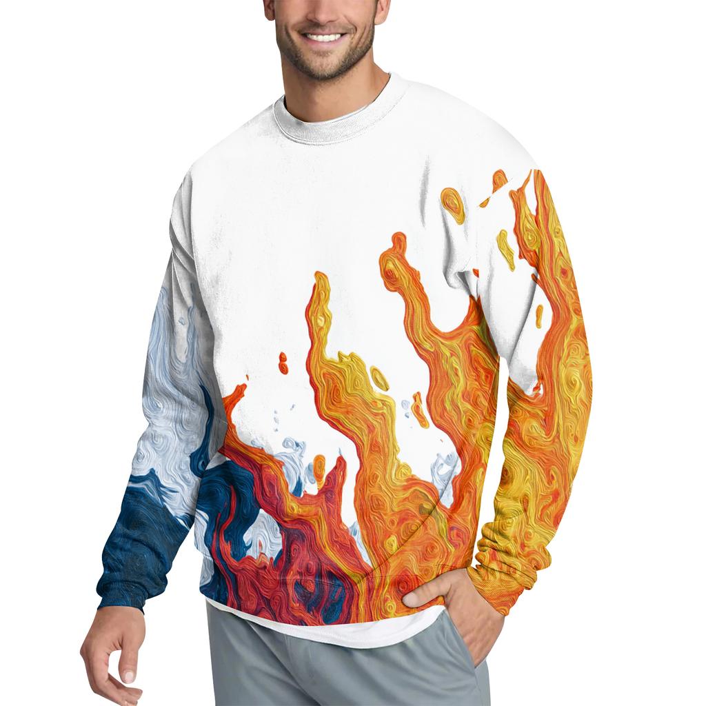 Мужской повседневный модный свитшот с принтом и круглым вырезом