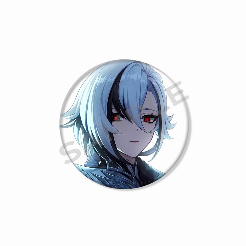 Creative Game Genshin Impact Brooch Cute Arlecchino Figure Lapel Pins Backpack Shirt Clothes Accessories Badge Collectible Gifts