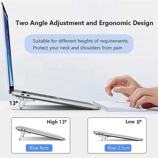 Aluminium Alloy Holder Adjustable Folding Laptop Stand Mini Legs Ultra-thin Portable for Mac Huawei Notebook Cooling Holder Feet Invisible Bracket