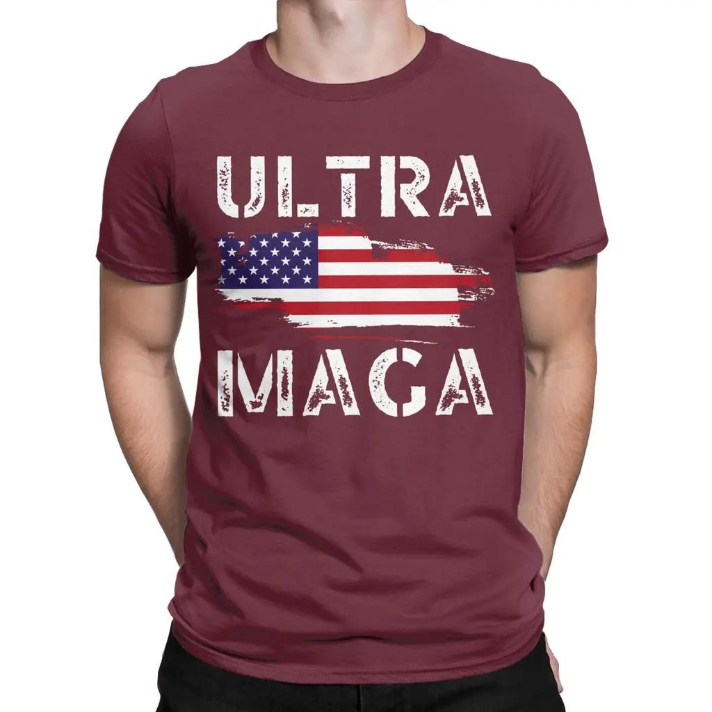 Novelty Ultra MAGA Trump Republican American T-Shirt for Men Crewneck Pure Cotton T Shirt Short Sleeve Tees New Arrival Tops