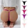 Women's Seamless Thong Metal Ring Sexy Cotton Crotch Breathable Underwear