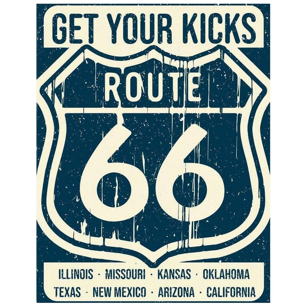 США Маршрут 66 Металлические таблички Настенный плакат Табличка Предупреждающий знак Винтажная железная картина Украшение для дома Кафе Гостиной Клуба Бара