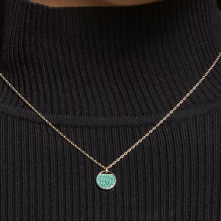 Swarovski Золотая цепочка с изумрудным кристаллом Bella V