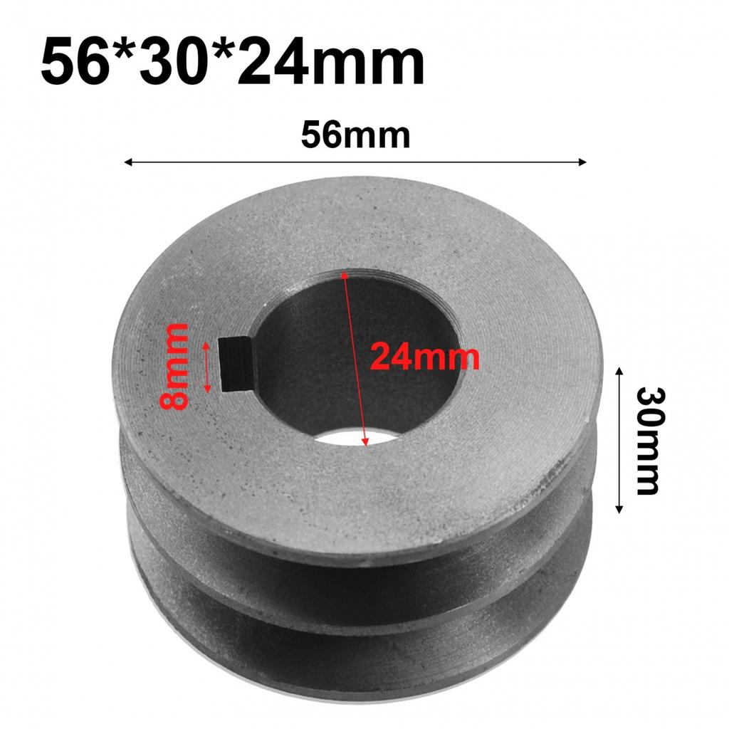 Чугунный шкив клинового ремня Диа 50мм-100 Двухручьевой шкив Аксессуар для электроинструмента