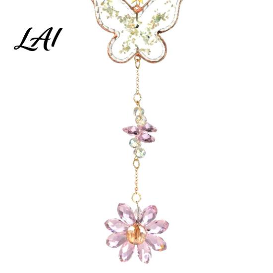 Birthday Gift for Her Butterfly Faux Crystals Suncatcher with Hook Hanging Sun Catcher Windows Sparkling Wind Glass Prism Decoration Chimes