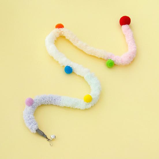 Cat Teaser Stick Long Handle Soft Color Plush Ball Bite-resistant Cat Playing Teaser Wand Toy Pet Supplies
