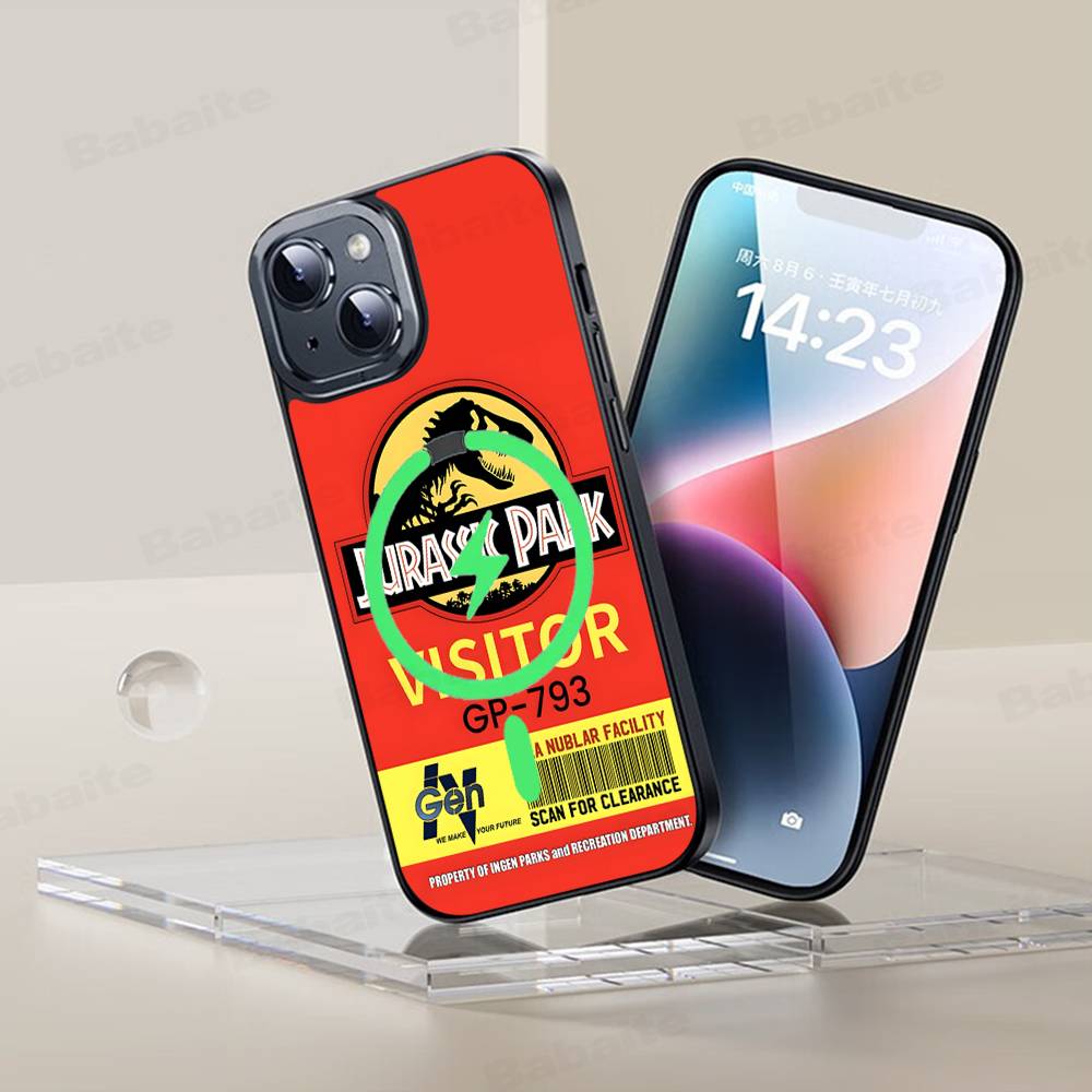 J-Jurassic Park Dinosaur World For Magsafe Magnetic Wireless Phone Case For IPhone 17 16 15 14 Plus 13 12 11 Pro Max Cover