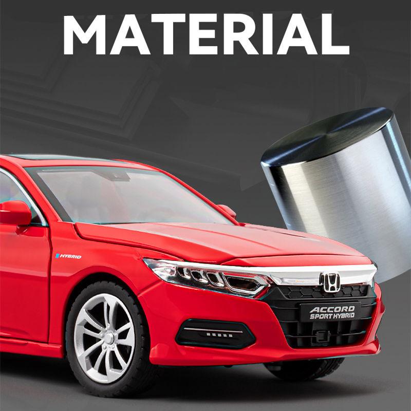1:24 HONDA Accord Alloy Car Model Diecasts & Toy Vehicles Metal Car Model Simulation Collection Sound and Light Childrens Gifts ajl256