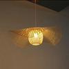 E27 Bamboo Hand Woven Chandelier Multi-size Shade Pendant Light Handmade Hanging LED Bamboo Lamp for Home Decoration