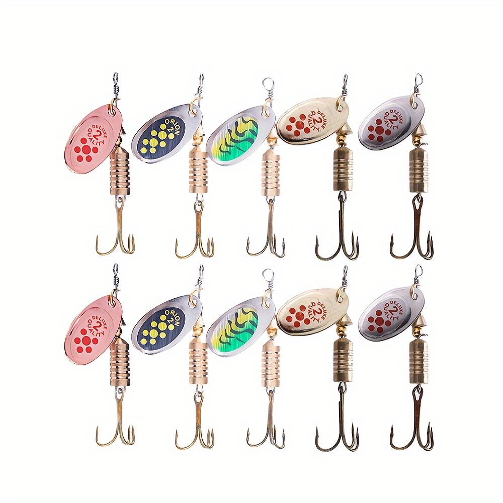 10 шт./набор Металлическая блесна-спиннер, Рыболовная приманка, Блестки, Крэнкбейт, Вращающаяся, Окунь, Форель, Окунь, Щука, 6,7 см, 7 г