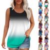 Tank Top For Women Summer Outfits Sleeveless Blouses Casual Loose Shirts Scooped Neck Pleated Front