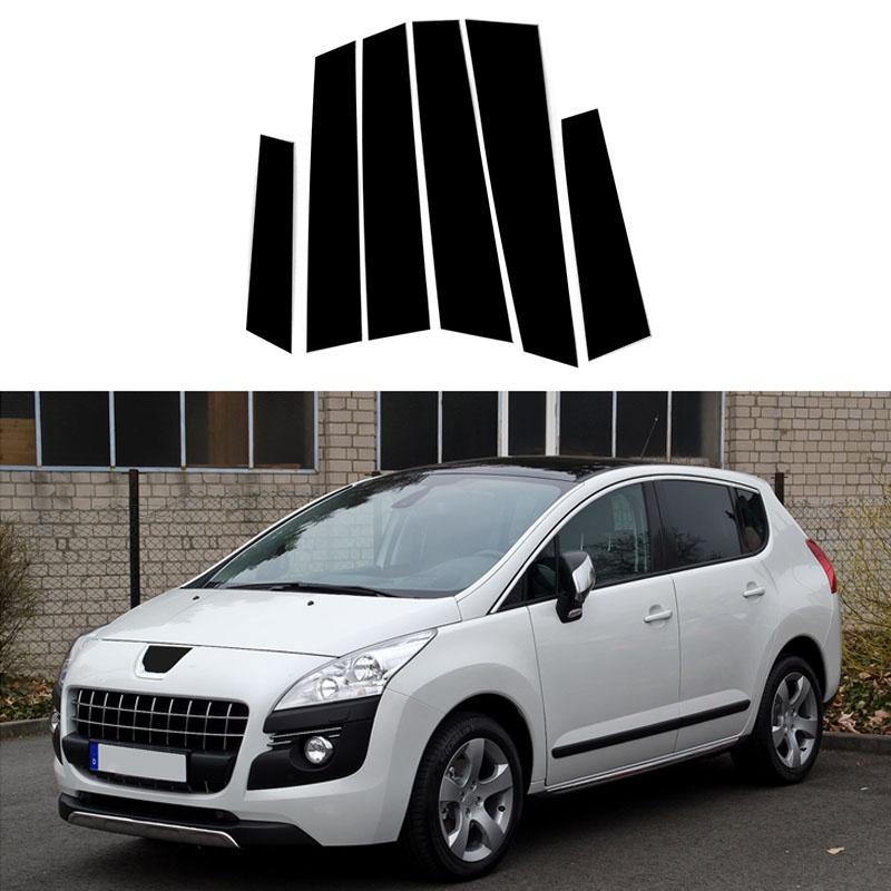 6 шт./компл., центральная колонна для окна, двери автомобиля, крышка стойки до н. э., накладка с зеркальным эффектом, подходит для Peugeot 3008 T84 2007–2016, автомобильная наклейка