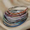Light Luxury Multicolor Zircon Elastic Wire Bracelet Claw Clasp Niche Cuff Bracelet Jewelry