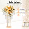 3 Tier Acrylic Crystal Flower Stand Gold Wedding Centerpiece for Party Birthday Decoration Bouquet Holder Arch