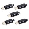 CY 5pcs/lot DIY 24pin USB Type C USB-C Male OTG Host Type 5.1k Resistor with Black Housing Cover
