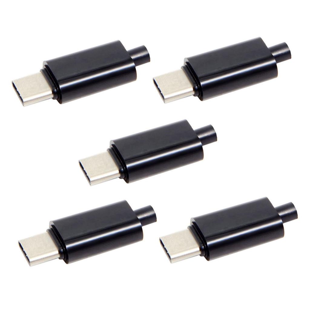 CY 5pcs/lot DIY 24pin USB Type C USB-C Male OTG Host Type 5.1k Resistor with Black Housing Cover