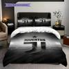 Juventus Glory: Black White Elegance Three-piece set (1 * duvet cover + 2 * pillowcase, without core) Soft and comfortable Duvet cover and pillowcase