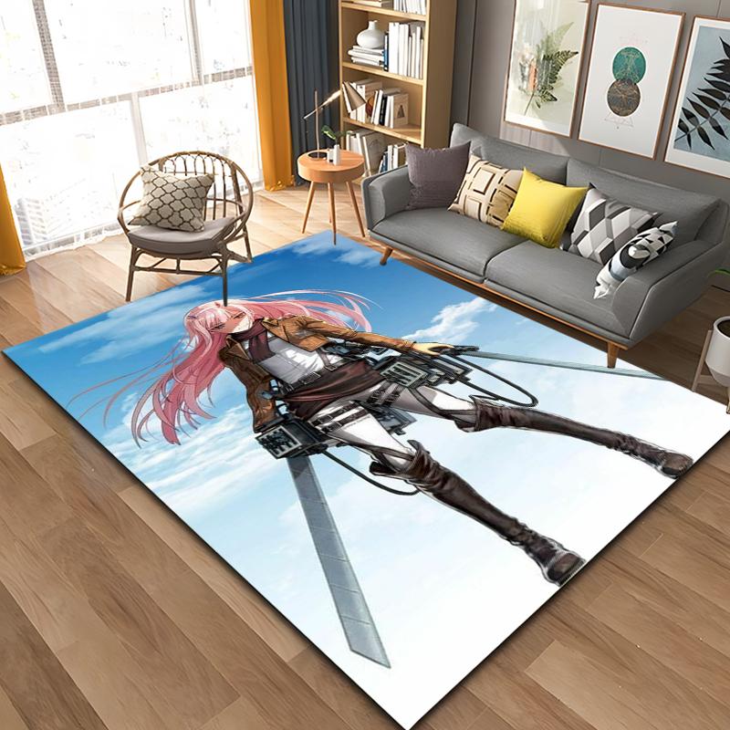 Ковер с изображением Зеро-Ту из аниме DARLING In The FRANXX, Ковер для гостиной, спальни, дивана, Придверный коврик, Декорация, Детский нескользящий коврик для пола
