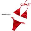 2Pcs/Set Split Bikini Padded Bandage Sexy Color Bikini Backless Pure for Swimming