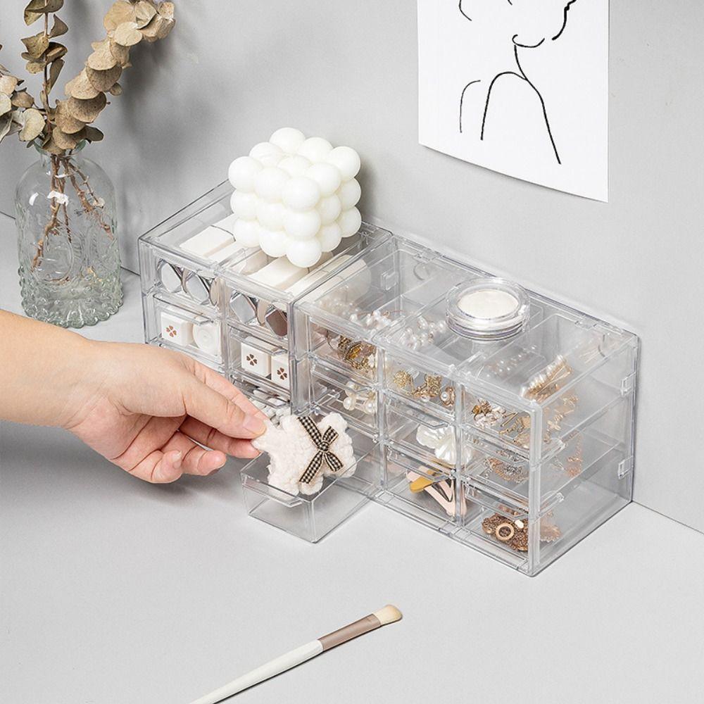 Прозрачный ящик для хранения ювелирных изделий, ящик для хранения на рабочем столе, ящик для хранения, органайзер для канцелярских принадлежностей