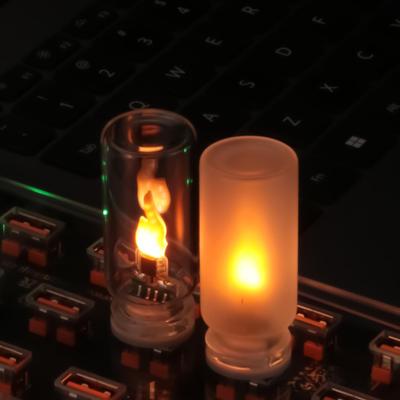 Автомобильная USB-лампа Без пламени Винтажное стеклянное освещение USB LED-свет Для автомобиля Для вечеринки Спальни Кемпинга Транспортного средства Автомобильный Внутренний Наружный