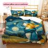 Dog Under Night Starry Sky Pattern Bedding Quilt Set  Home Decoration  Gift (1 * duvet cover + 2 * pillowcase  without core)